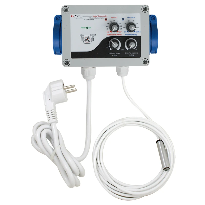 FC12-210EU-AC - GSE - CONTROLADOR DIGITAL DE VENTILADOR 2 CANALES TEMPERATURA, HUMEDAD, VELOCIDAD MINIMA Y SUBPRESION | 10A