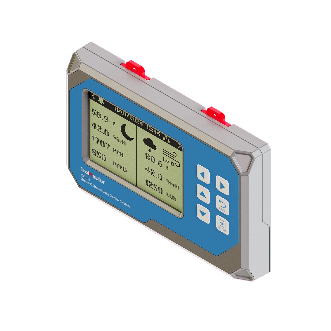 GCS-1 - TROLMASTER - GREEN-X CONTROLADOR DE INVERNADERO GCS1 4 EN 1 (TEMP, HUMI, LUZ, CO2)
