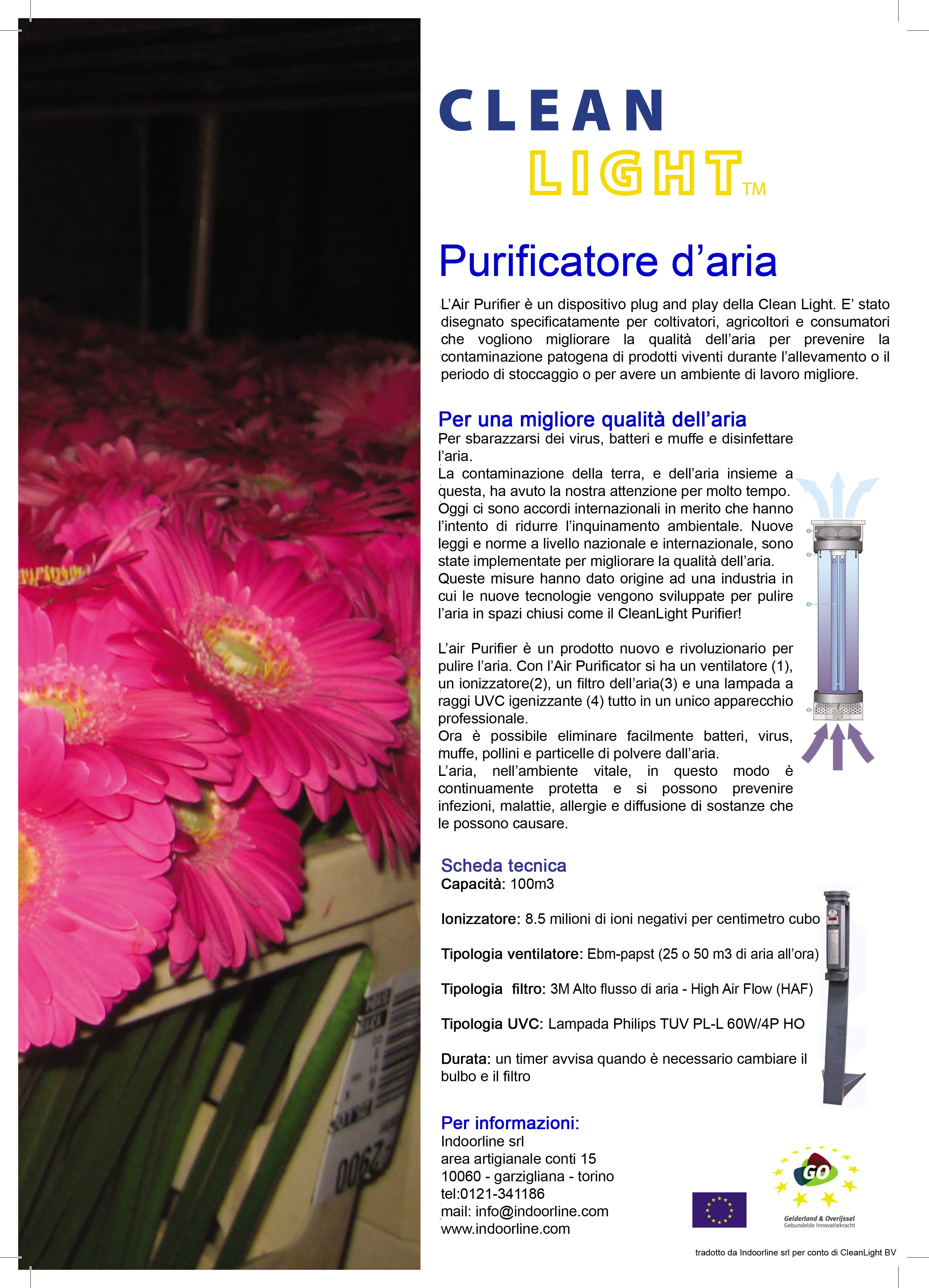 P100100 - LAMPADA UVC  DI RICAMBIO PER CLEANLIGHT AIR PURIFIER 60W